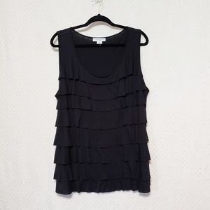 Black Ruffle Front Tank* NWOT*Super Soft *Sz 2X*